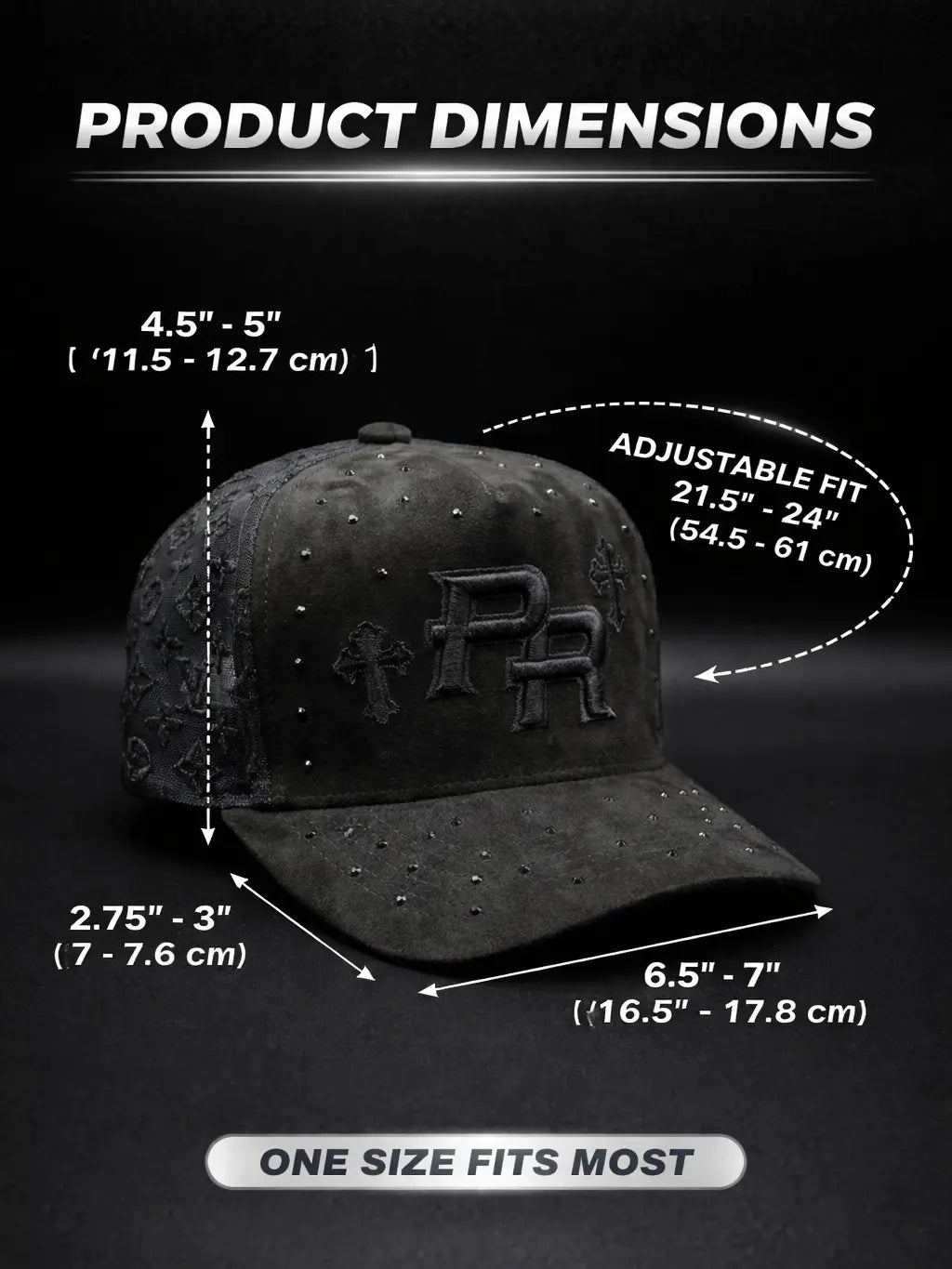 PR SUEDE CROSS Premium Suede Snapback Cap with Custom Embroidery and Intricate Stud Details Adjustable Fit for Street Culture Lux Snap Back Hat