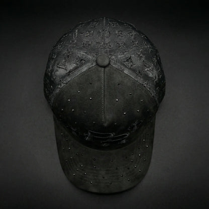 PR SUEDE CROSS Premium Suede Snapback Cap with Custom Embroidery and Intricate Stud Details Adjustable Fit for Street Culture Lux Snap Back Hat