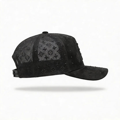 PR SUEDE CROSS Premium Suede Snapback Cap with Custom Embroidery and Intricate Stud Details Adjustable Fit for Street Culture Lux Snap Back Hat
